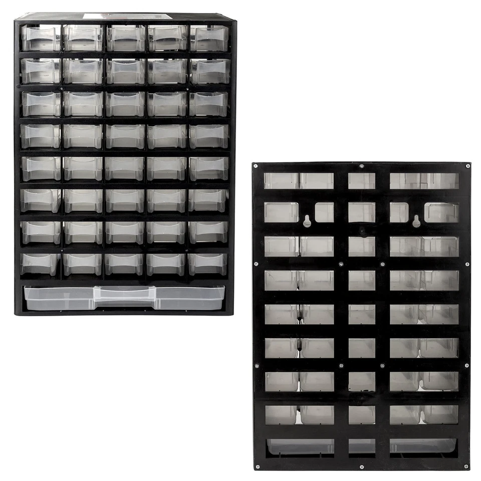 Sortimentskasten Sichtlagerschrank Kleinteilemagazin KS 41-fach schwarz/weiß - Bild 4 von 4
