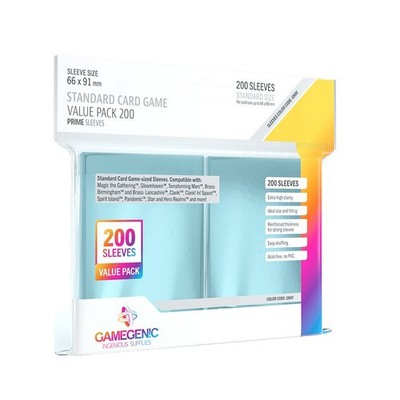 PRIME Sleeves Clear Standard Card Game Value Pack 200