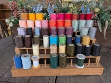 Vintage Handmade Thread Rack and Miscellaneous Sewing Thread