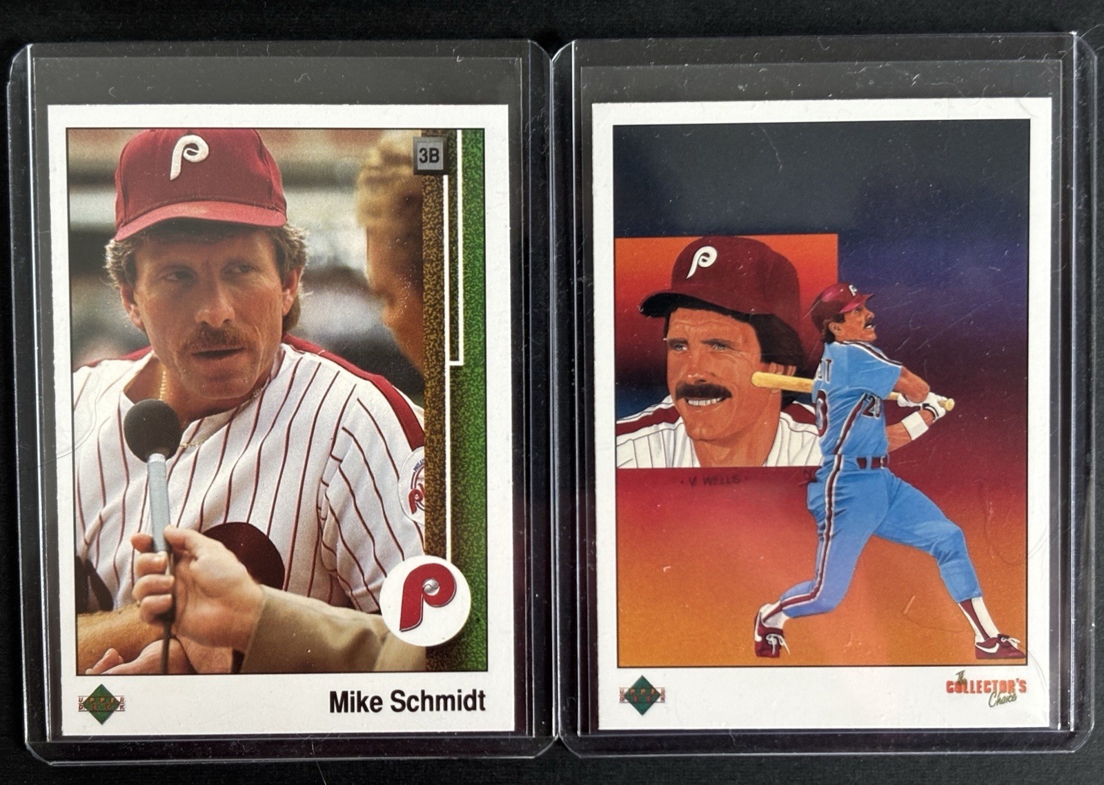 Mike Schmidt (2) card 1989 Upper Deck SET BREAK #406 + #684 SHARP MLB HOF ⚾️