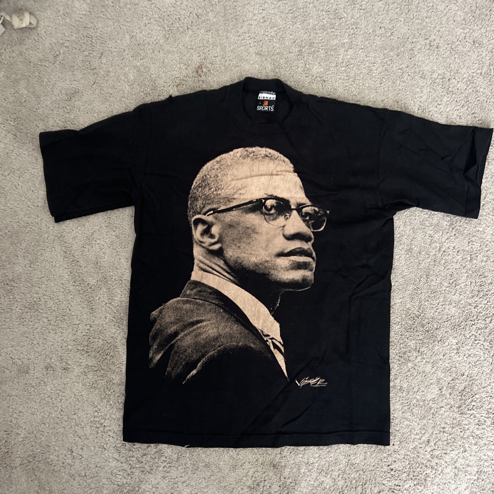 Vintage Martin Luther King Jr. & Malcolm X T Shirt Mens L Black 90s MLK