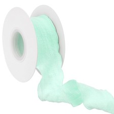 10 Yards Plaid Ribbon for Decoration, Pleated Aquatic Blue