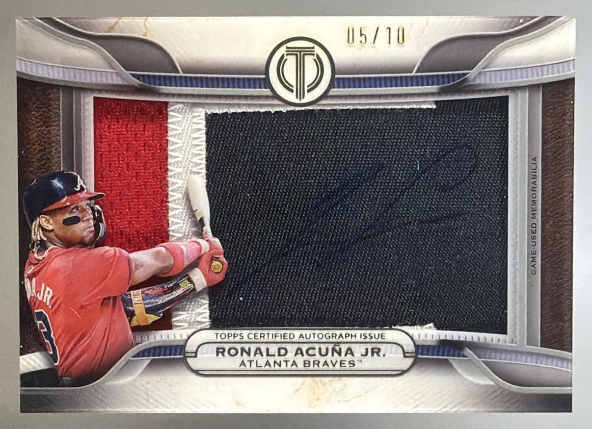 2025 Topps Tribute Ronald Acuna Jr. Prime Patch Auto Relics 5/10 Braves