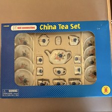Kid Connection 21-Piece China Tea Set for Ages 8 Pretend Play