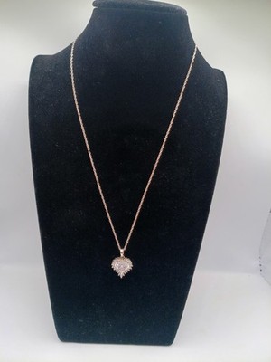 Vintage Designer STAUER Diamond Aura Herz Sterlingsilber Halskette - 18''