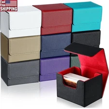 10 Pack PU Leather Deck Game Card Storage Boxes W/ Secure Magnetic Closure New