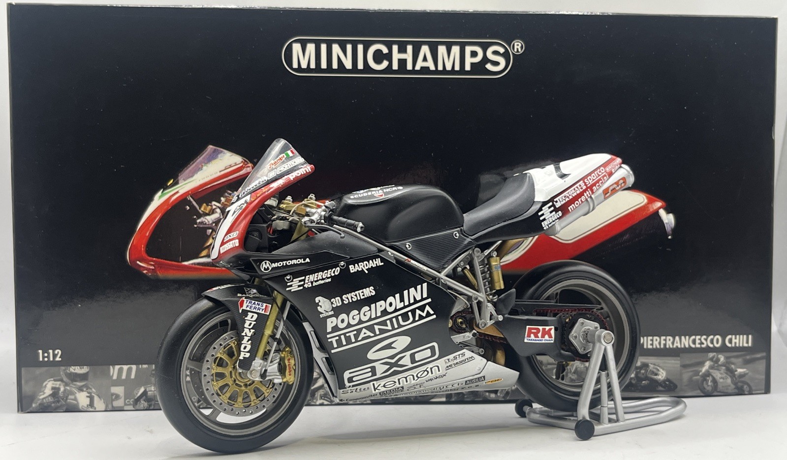 Minichamps 1/12 Scale diecast - 122 021207 Ducati 998 R WSB Imola Chili NCR