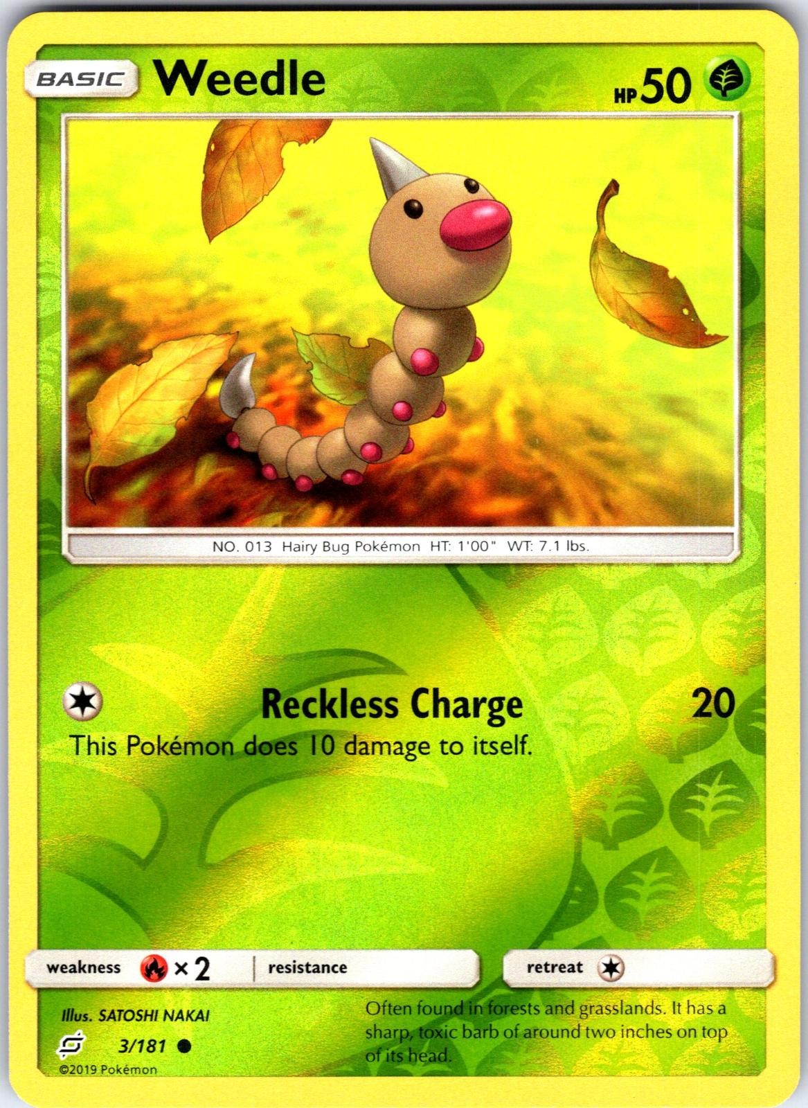 Weedle 3/181 Common Team Up Pokemon Reverse Holo Near Mint
