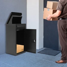 Wall-Mounted Parcel Drop Box, Package Delivery Box, Large Mail Box with Key Lock