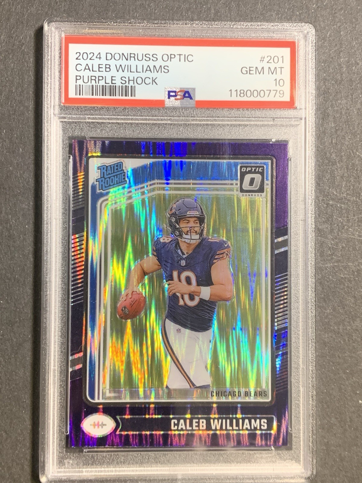 Caleb Williams Panini Donruss Optic #201 Purple Shock