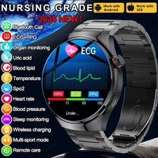 UK 2026 New Medical Grade Smart Watch Blood Pressure Oxygen Heart Rate Bluetooth