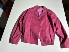 Christian Dior Paris Magenta Cotton Jacket Size 7 Nylon Lined Vintage