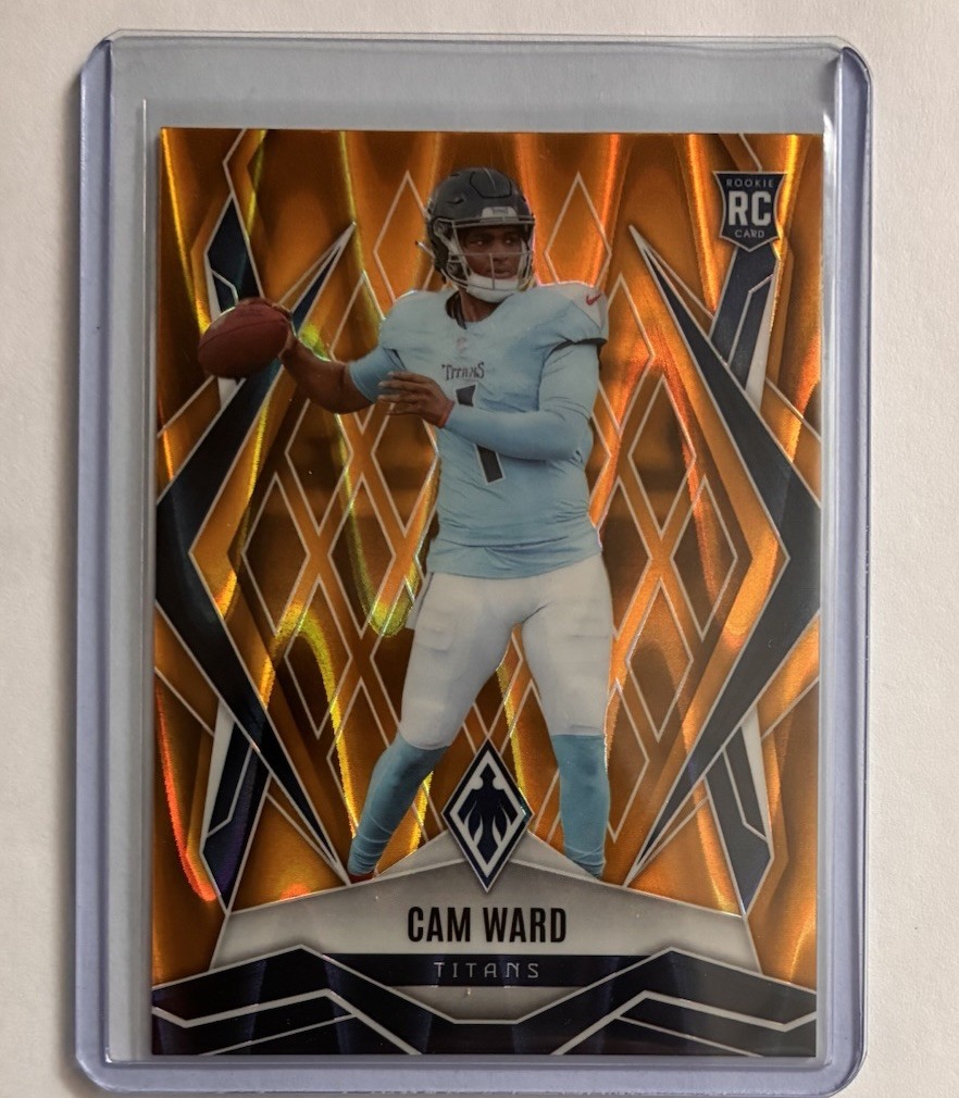 2025 Panini Phoenix Cam Ward RC Gold Seismic 10/10 #194 Titans