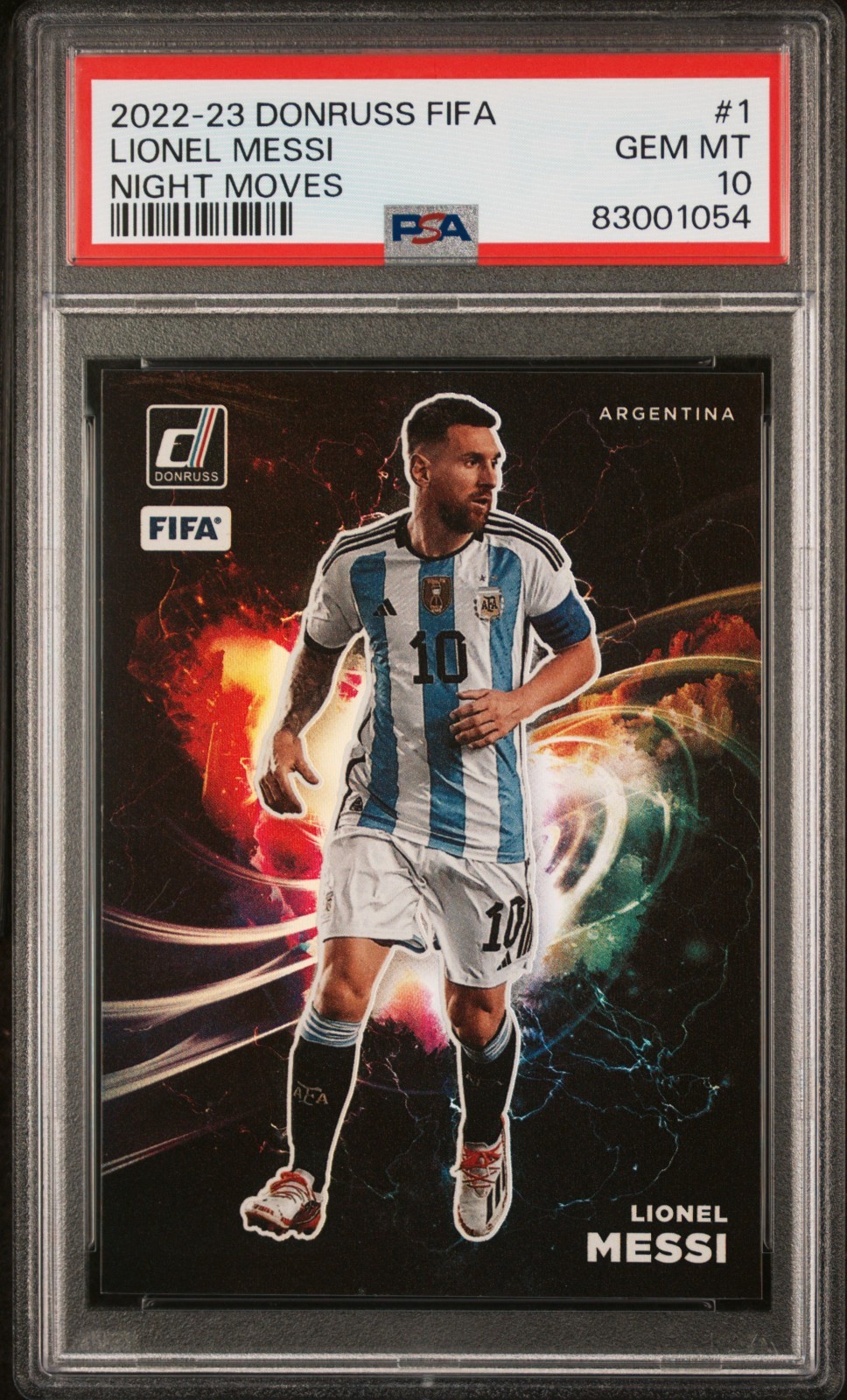 2022-23 Donruss Fifa Night Moves LIONEL MESSI #1 PSA 10 Gem Mint