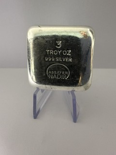 3oz ounce NADIR Silver Bar Pure Fine Silver 0.999 in sleeve. All sigma tested!