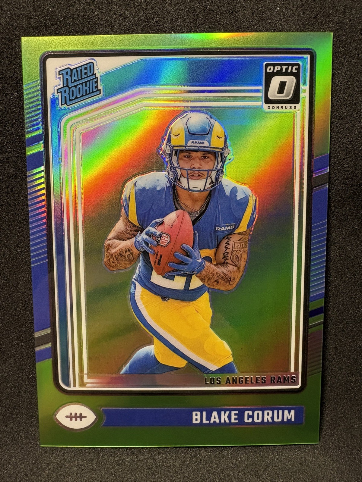 2024 Panini Donruss Optic Green Holo Blake Corum Rookie #208 /50 SP Parallel