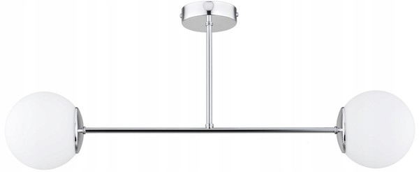 Deckenleuchte Flur 2-Flammig Glas Silber E27 B:70 Cm Deckenlampe Schlafzimmer-image