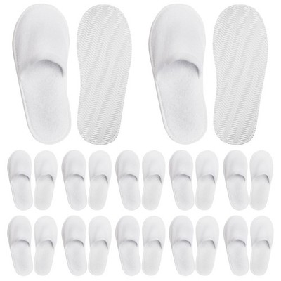 24 Pairs Hotel Spa Slippers Bulk Disposable Non Slip Travel Closed Toe Guest