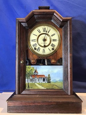 1878 Vintage Antique Seth Thomas 8-Day Time & Strike Clock,mahogany Case