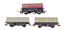 Rake Of 3 Hornby Jouef R136 OO Bolsover Maroon Mixed Open Mineral Wagons Unboxed