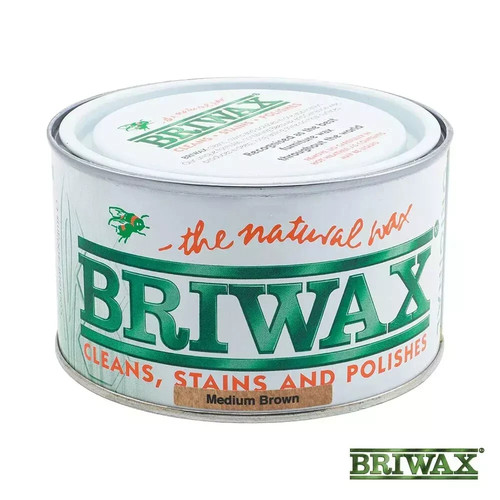 Briwax Naturwachs Politur Holz Möbel reinigt Flecken - mittelbraun - 400g