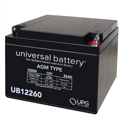 UPG 12V 26Ah Wheelchair Scooter Battery Replaces 24ah ToPin TP12-24