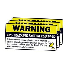 AK Pack of 3 GPS Tracking Sticker Anti-Theft Car Vehicle Warning Sign -