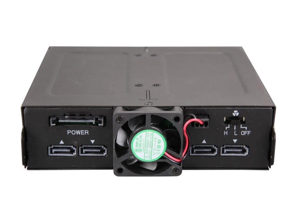 Black Hard Drive Enclosure 4 Bay 2.5 SAS SATA HDD SSD RAID External 5.25 Inch - Image 2 of 4