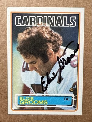 ELOIS GROOMS AUTOGRAPHED 1983 TOPPS FOOTBALL CARD # 157 ST. LOUIS CARDINALS