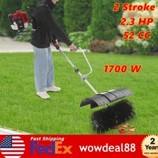 52cc 1.7KW Gasoline Power Broom for Artificial Turf Hand Push Turf Lawn Sweeper