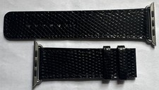 **JEAN ROUSSEAU** Genuine Black Lizard Skin Apple Watch Bands