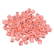 100 Pack Clothes Hanger Marker Number 35 Size Tag Fit 3mm Rod Pink