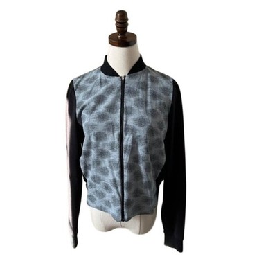 Rapha x Liberty Women Bomber Jacket Med Reflective Print Zip Cycling Top