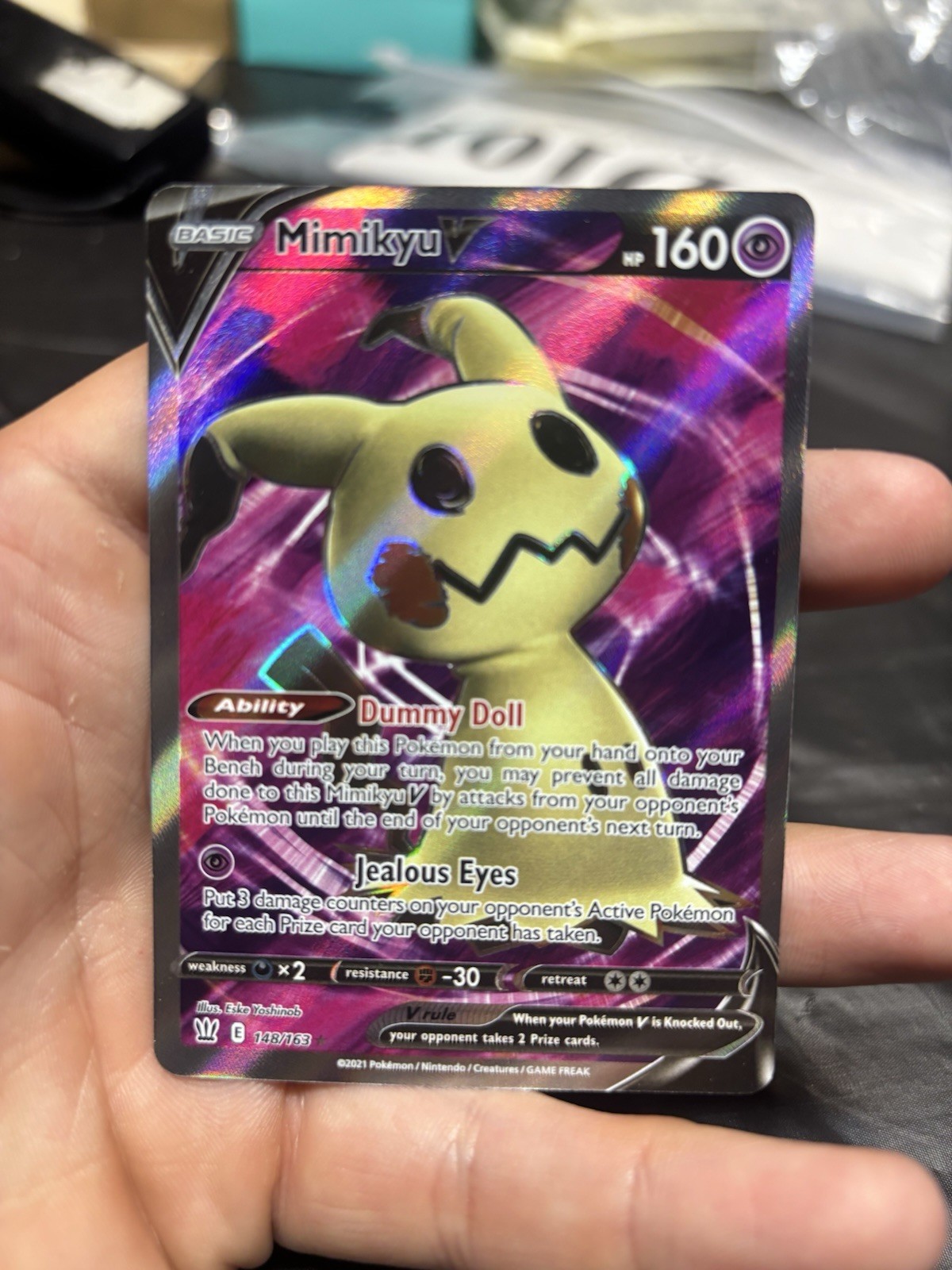 Pokemon Mimikyu V 148/163 Full Art Ultra Rare Battle Styles NM!