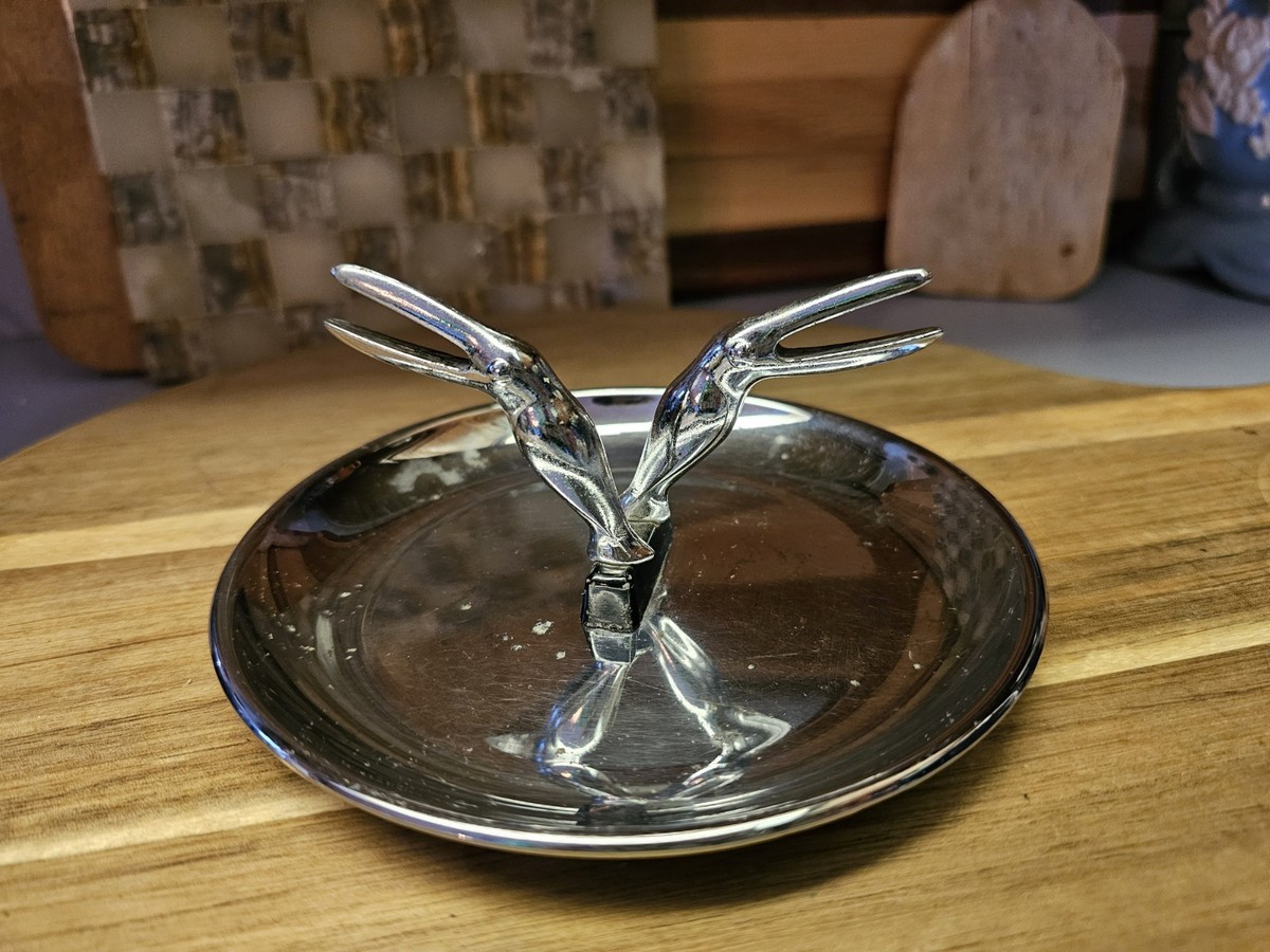 Vintage Hamilton Bird Ashtray Pelican Toucan Cigarette Holder Mid Century  Chrome