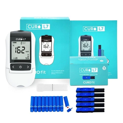 CURO-L7 Professional Grade Blood Cholesterol Testing with Home KIT - All-in-O...