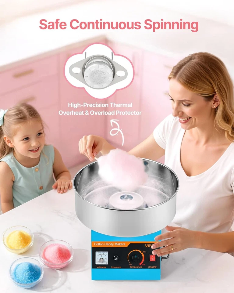 Cotton Candy Machine Commercial, 1000W Electric Candy Floss Maker, Easy Use - Image 4 of 4