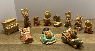 Vtg Pendelfin Rabbit Bunny Figurines Including Piano, Lot Of 11, Made In England