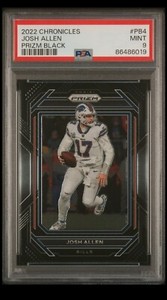 2022 Panini Chronicles Josh Allen Prizm Black PSA 9 Mint Bills