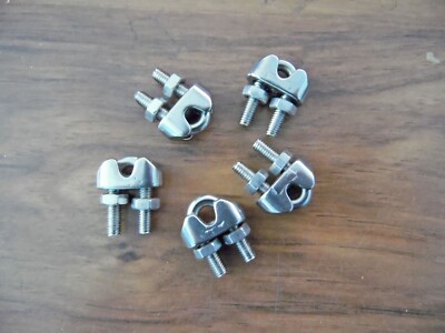 Cable Clamps 1/8  (M3)  Stainless U-Bolts Wire Rope Clamps Clips Free US Ship