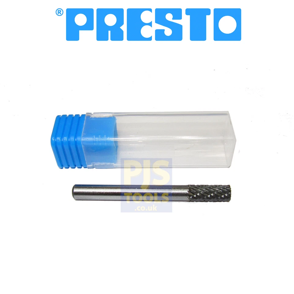 Presto 6mm x 16mm cylinder shape rotary carbide burr 6mm shank
