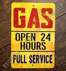Gas Station Metal Sign Full Service oil petroliana petrol fueling filling 3"x12" — photo 1
