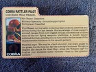 Gi Joe Cobra Rattler Wild Weasel File Card - Original Vintage Hasbro Arah