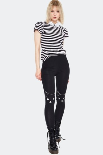 Gothic Kitty Bedruckte Gothic Punk Leggings Übergröße - Bild 1 von 5