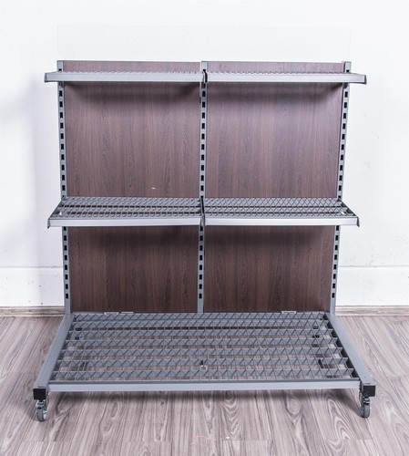 Rollregal 156er Set Verkaufsständer Rollregal Braune Holzzwischenwand 138 cm NEU - Afbeelding 2 van 6