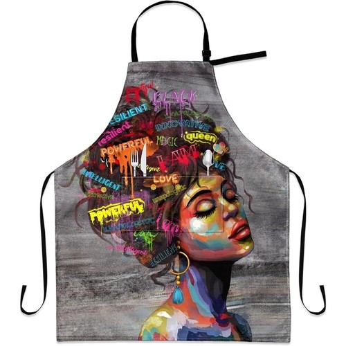 Afro American Woman verstellbare Kochschürze Küchenschürze mit 2 Taschen für Frauen - Bild 18 von 53