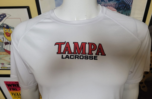 University of Tampa Spartans Lacrosse LAX Performance T Shirt Medium Nice - Picture 2 of 4