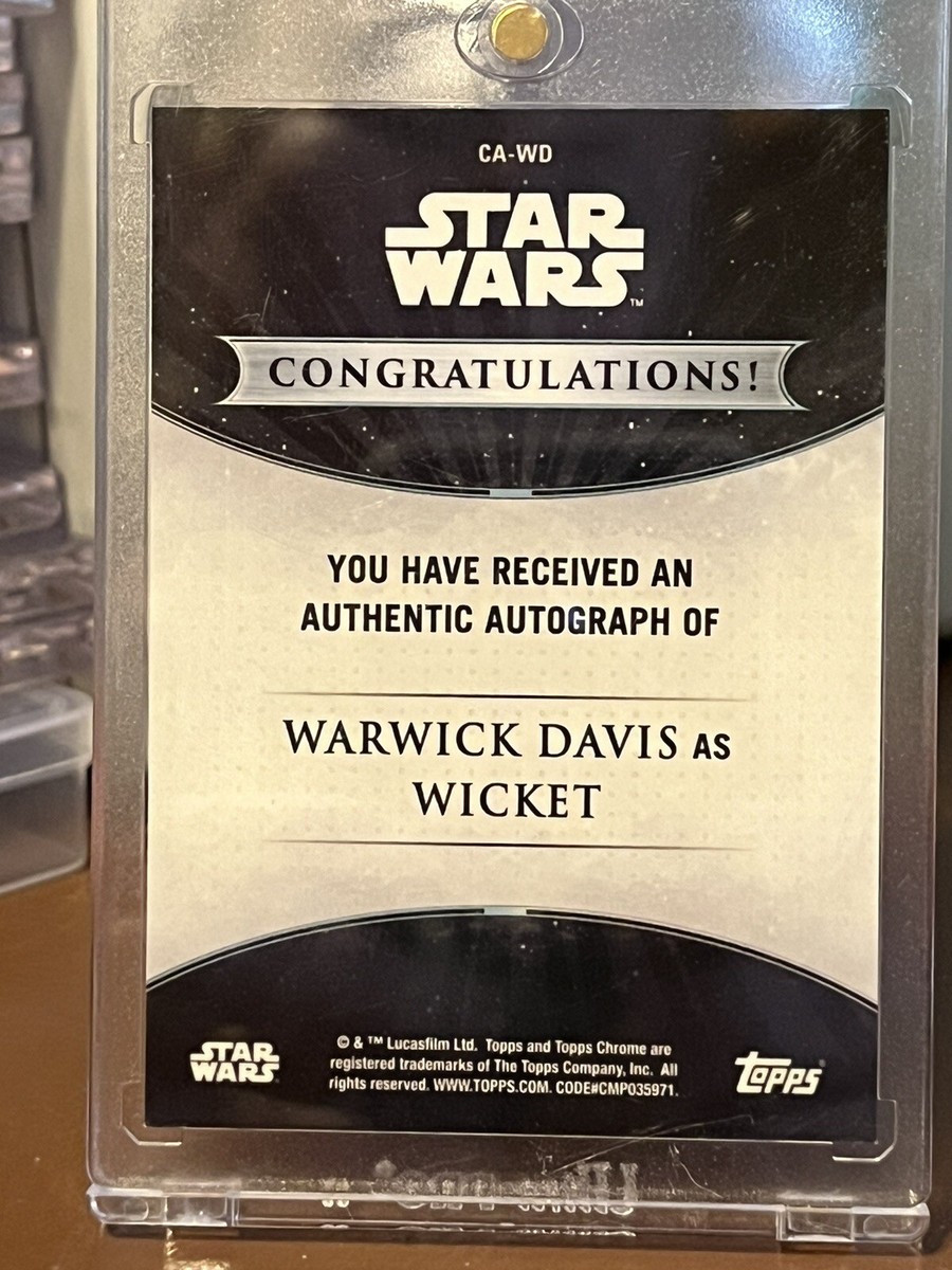 Topps Star Wars Autograph Card Chrome Warwick Davis As