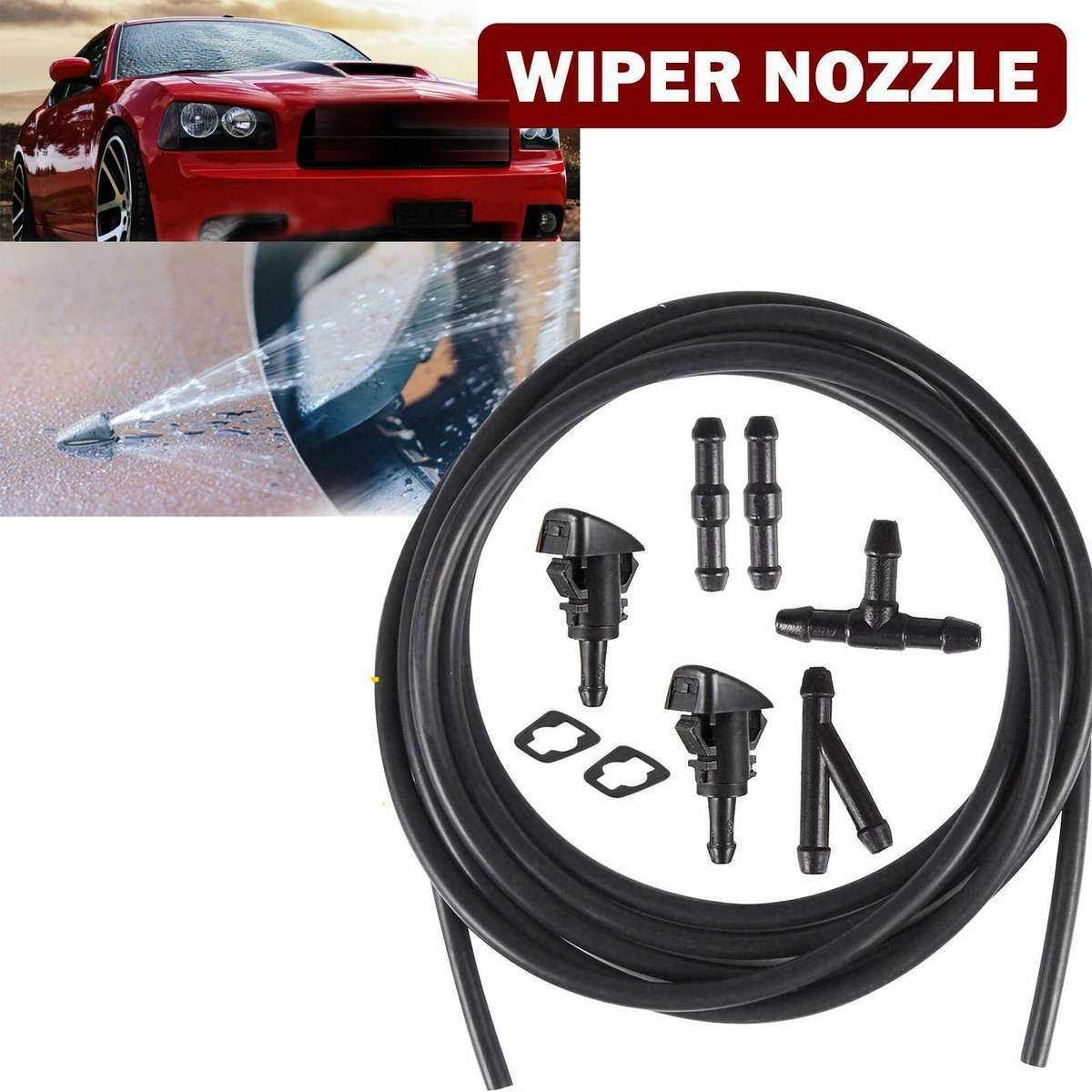 Windshield Washer Nozzles Kit - Replacement For Dodge Grand Caravan 2008-2017, Jeep, Chrysler, RAM Models - View #5