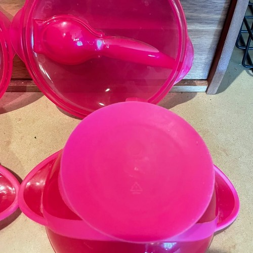 Munchkin Feeding Baby Snack Container Formula Bowls w/Lid Spoon Pink Lot of 4 - Picture 10 of 15